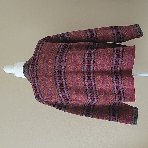 Squaw Valley Womens Vintage 100% Wool Fair Isle Nodric Cardigan - Size Large - Picture 8 of 10